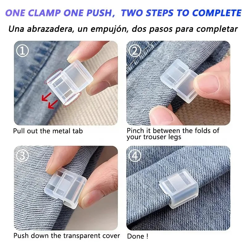 Invisible No-Sew Pants Hem Clips – Quick Leg Length Adjuster Hem Adjuster Clip SWANS