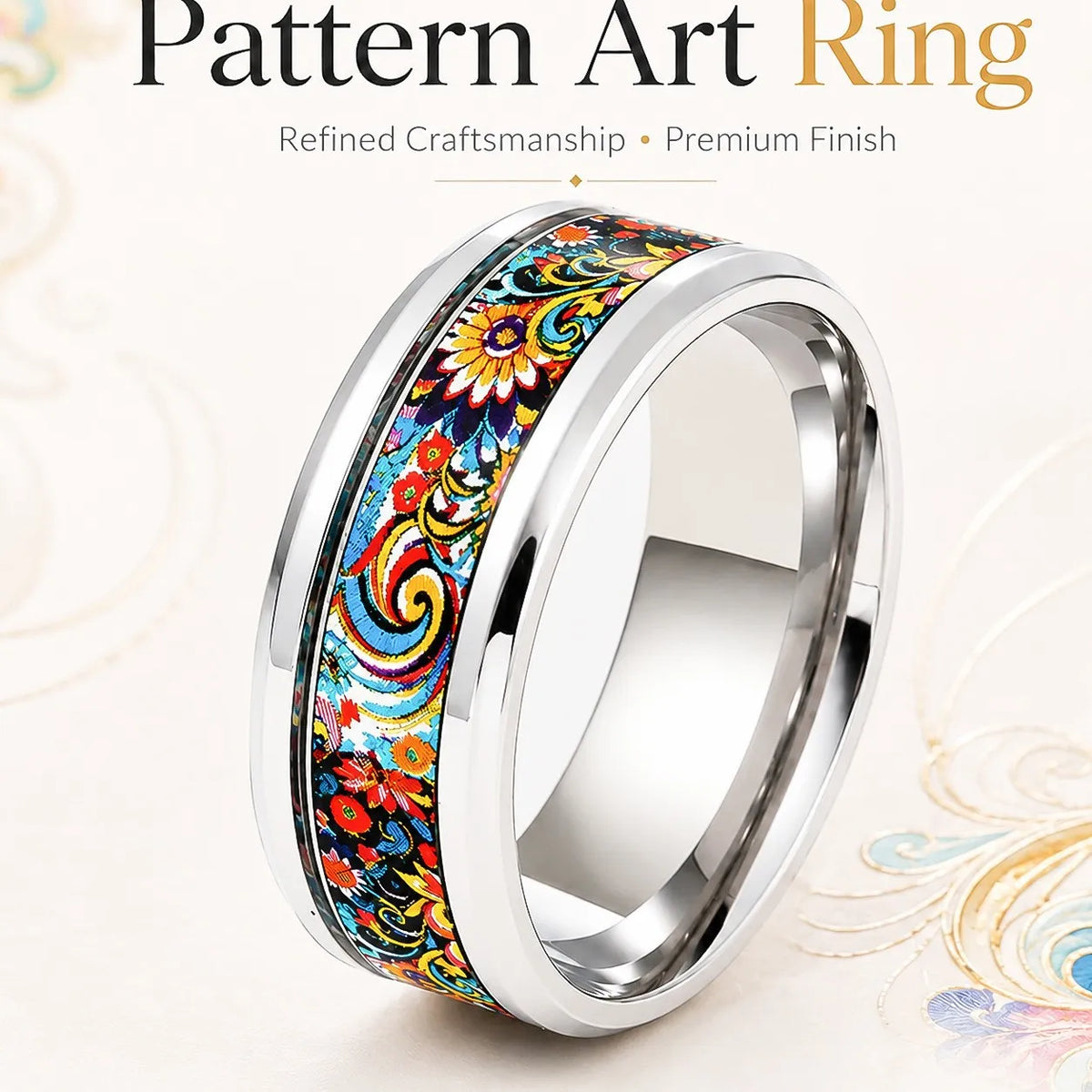 Stainless Steel Double Bevel Wedding Band Ring – Unisex 8mm Stainless Steel Ring SWANS 7 Steel color 12