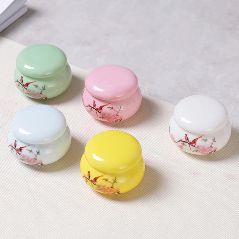 Ceramic Nail Dappen Dish with Lid – Acrylic Liquid & Powder Cup Nail Dappen Dish SWANS