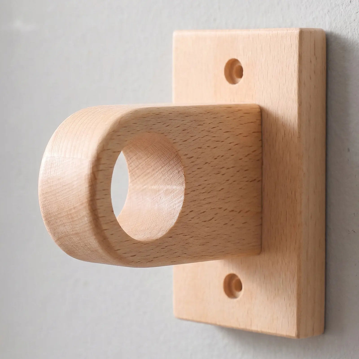 Unfinished Wood Curtain Rod Brackets 2-Pack – 1" Roman Pole Support Curtain Rod Brackets SWANS
