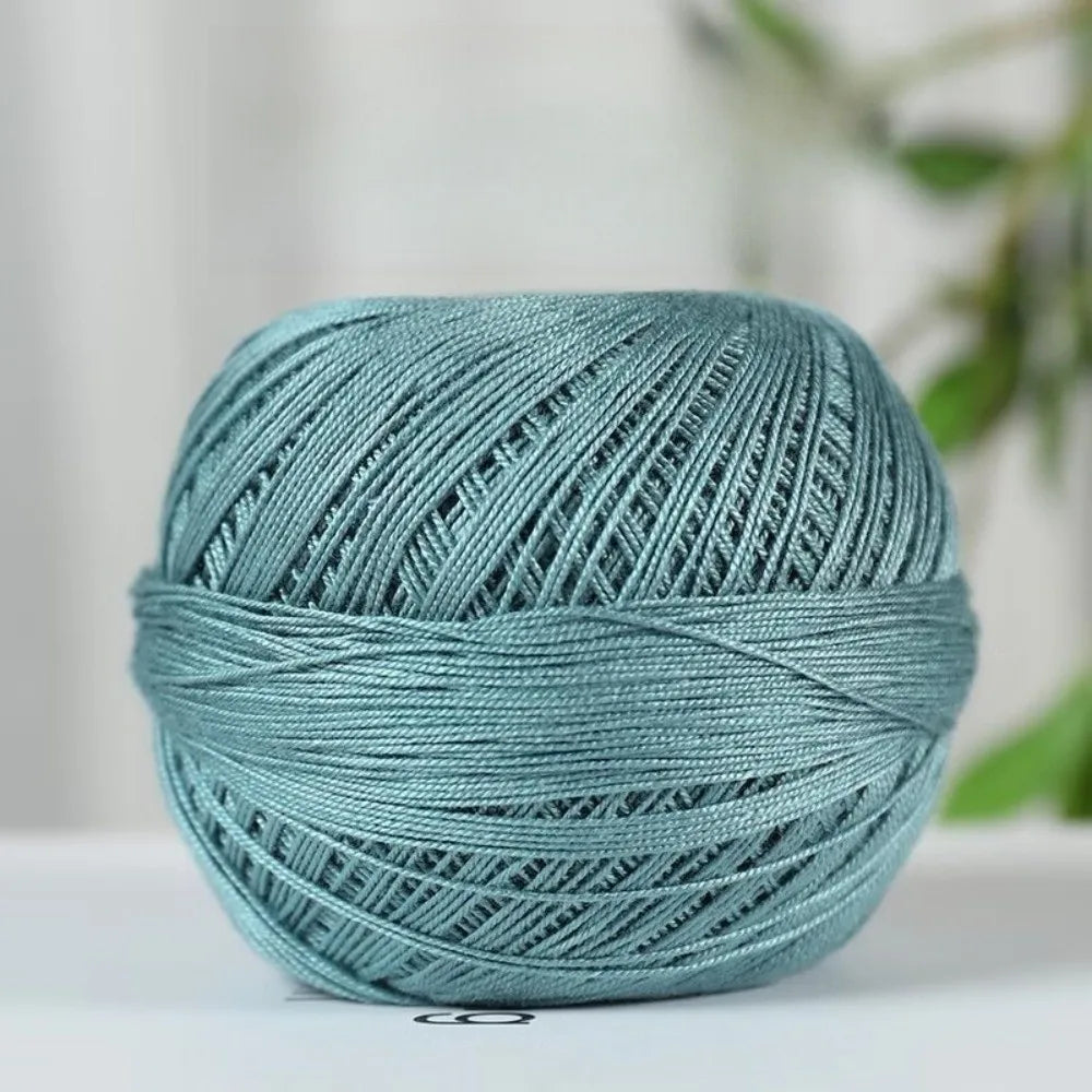 Size 7 Lace Crochet Thread Yarn – Soft Mercerized Cotton 50g Lace Crochet Yarn SWANS Haze Blue