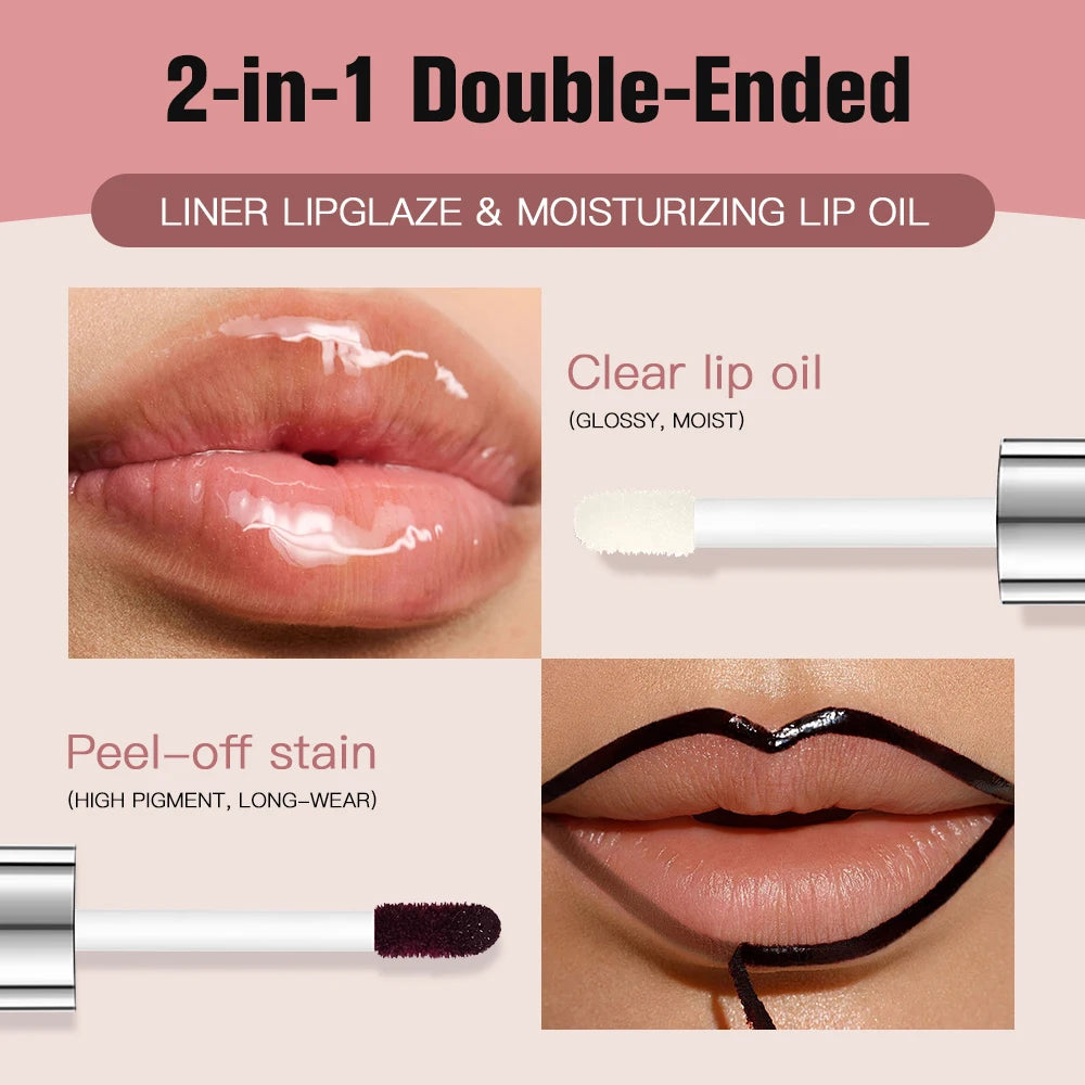 2-in-1 Peel Off Lip Liner & Lip Oil – Waterproof, 7 Colors Lip Liner & Lip Oil SWANS
