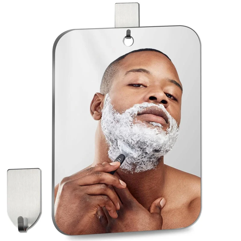 Fogless Shower Mirror – Unbreakable Glass, No-Drill Install Shower Mirror SWANS