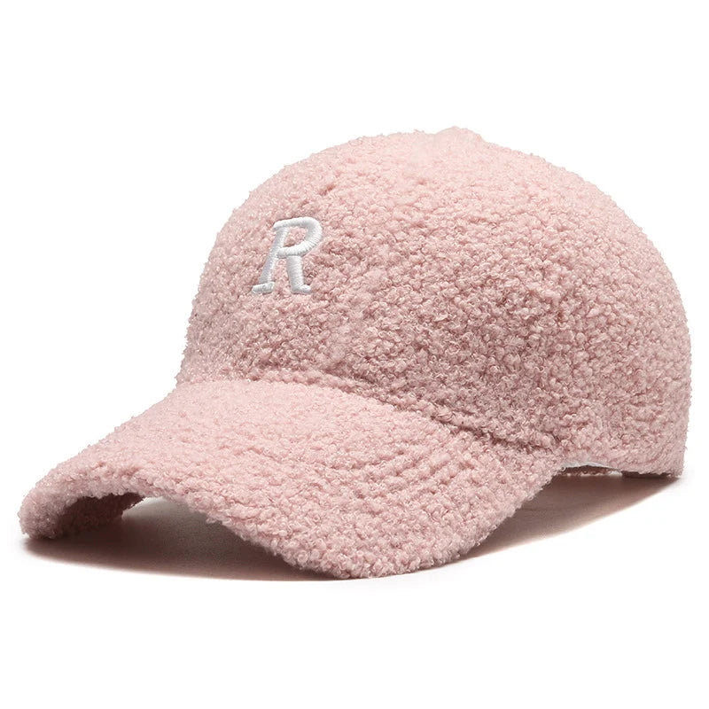 Women's Winter Plush Fleece Baseball Cap – Unisex Duck Bill Hat Fleece Baseball Cap SWANS Style 2 Adjustable
