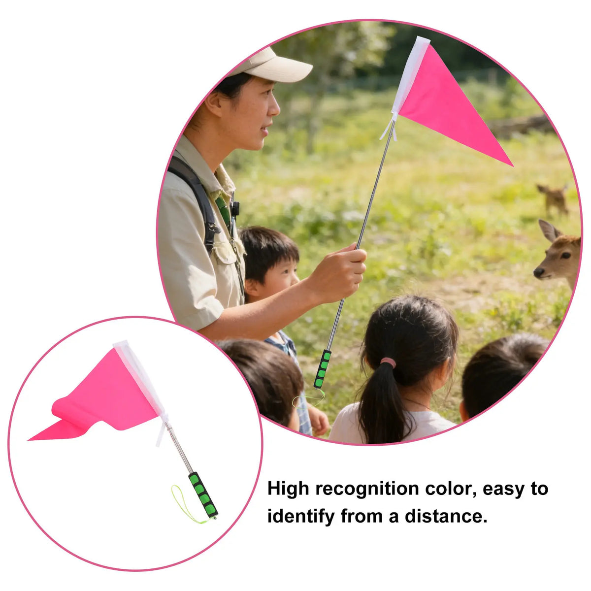 Telescopic Tour Guide Flag Pole – Stainless Steel Handheld Telescopic Flag Pole SWANS