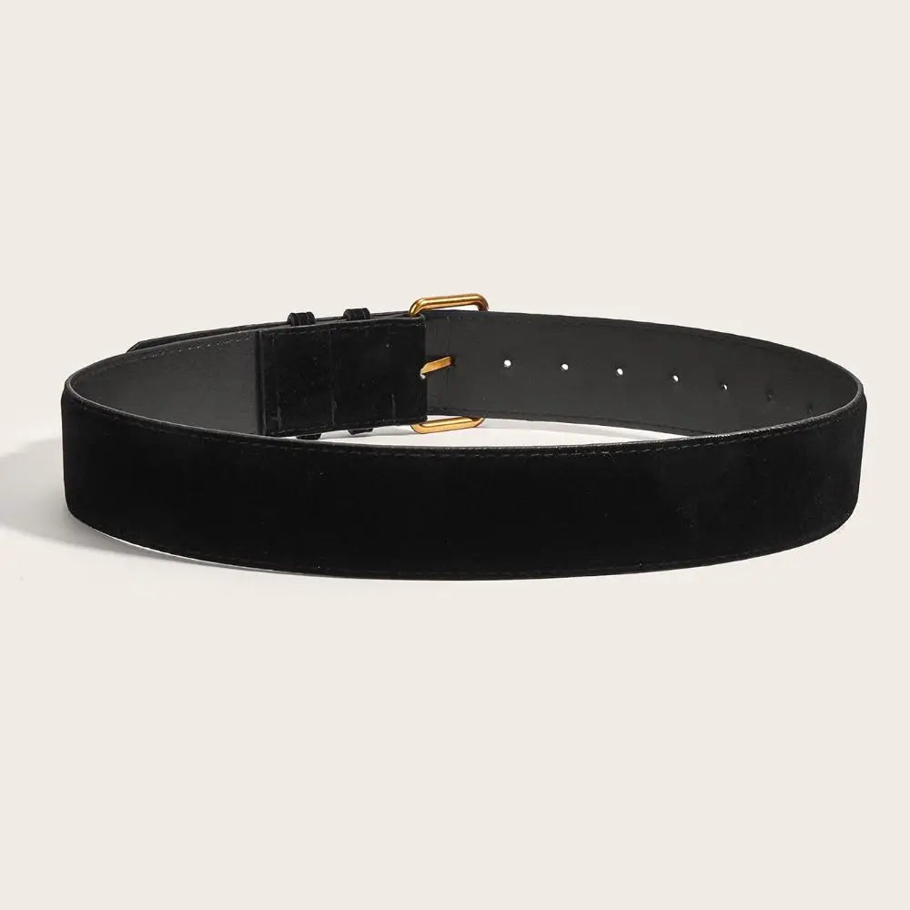 Women's Retro Wide PU Belt – Pin Buckle Waistband | 4.8cm Women's Wide Belt SWANS