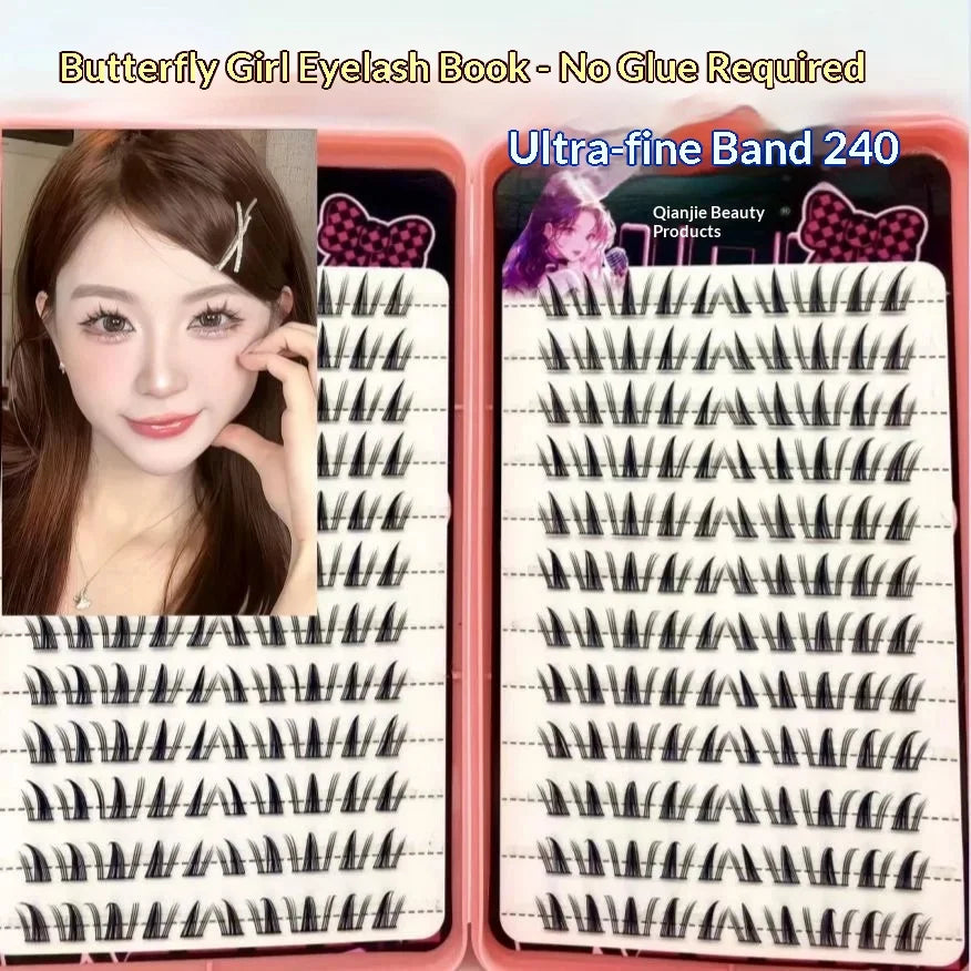 Self-Adhesive Glueless False Eyelashes – Fluffy Fox Eye False Eyelashes SWANS B C 0.05mm|MIX