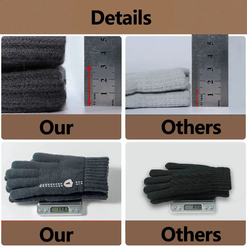Men's Thermal Touch Screen Winter Knit Gloves – Windproof Winter Knit Gloves SWANS