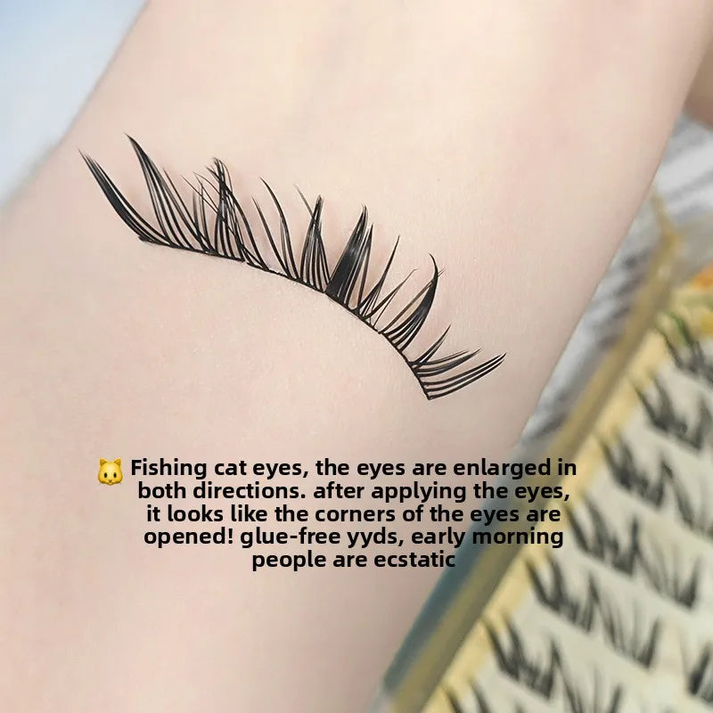 Self-Adhesive False Eyelashes – Winged Cat Eye No Glue False Eyelashes SWANS