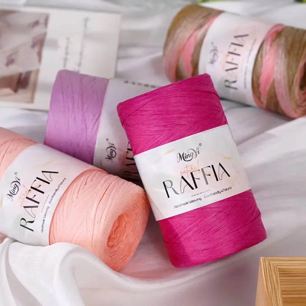 Multi-Colored Raffia Yarn 100g – Bamboo Fiber Knit & Crochet Raffia Craft Yarn SWANS