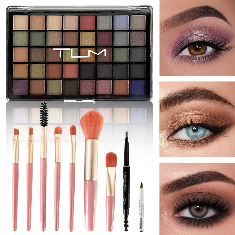 TLM 40-Color Eyeshadow & Glitter Complete Makeup Gift Set Makeup Gift Set SWANS