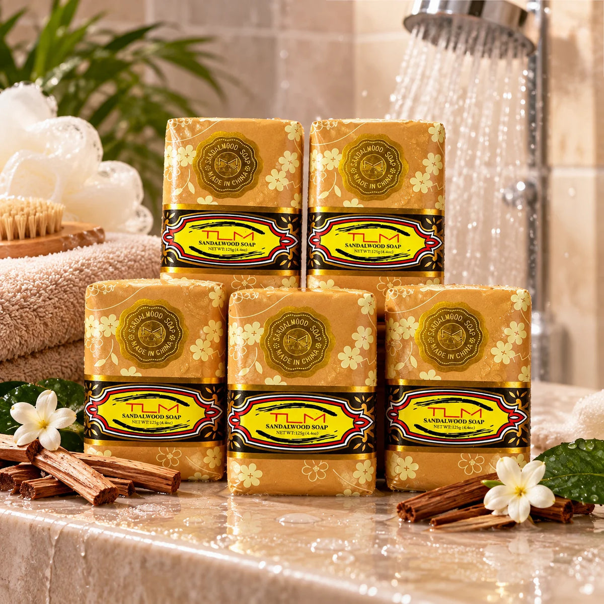 TLM Sandalwood Bar Soap – Natural Moisturizing Bath Soap 5/8 Pack Bar Soap SWANS 5pcs United States