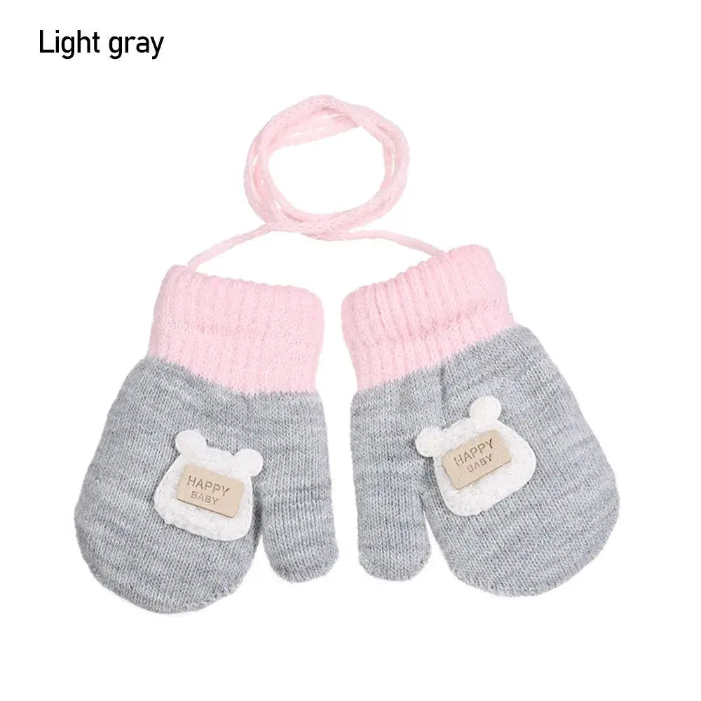 Kids Winter Knitted Mittens – Warm Toddler Gloves Ages 1–6 Kids Winter Mittens SWANS light gray