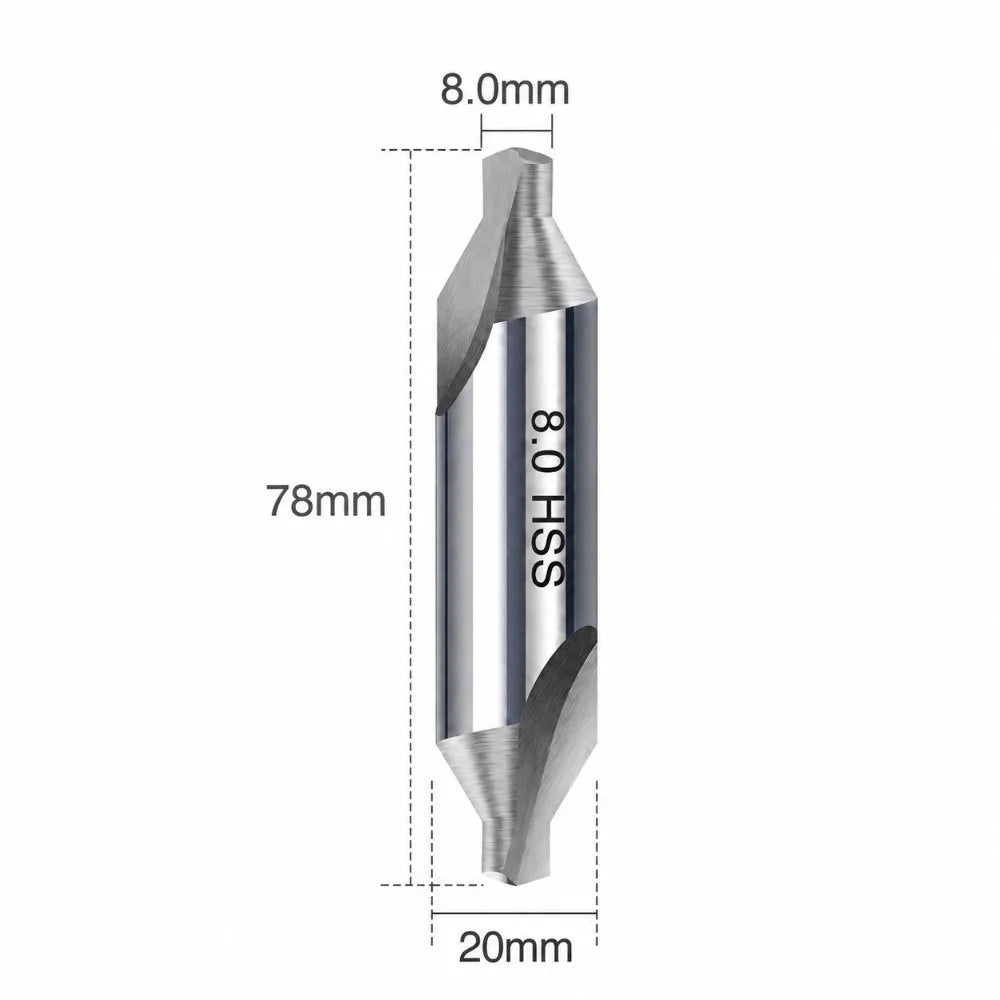 HSS Center Drill Bits 60° – 1mm to 6mm Metal Drilling Set Center Drill Bit SWANS 8.0mm