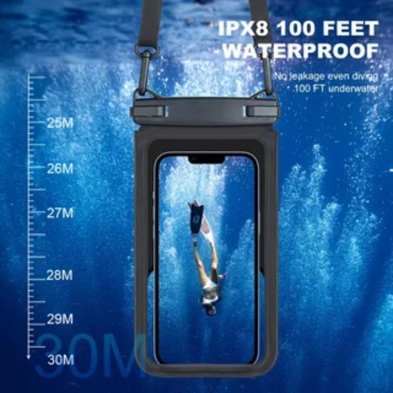 Waterproof Phone Pouch Dual-Pocket Dry Bag with Lanyard Waterproof Phone Pouch SWANS