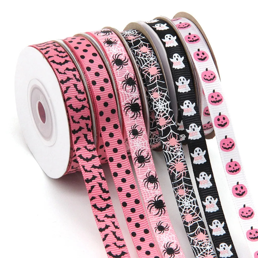 Halloween Grosgrain Ribbon 6 Patterns 10 Yards – DIY Craft Decorative Craft Ribbon SWANS