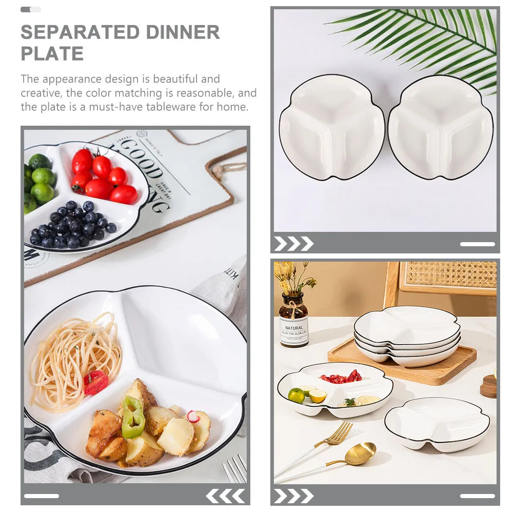 Ceramic Divided Serving Plate – Multi-Compartment Dish Divided Serving Plate SWANS
