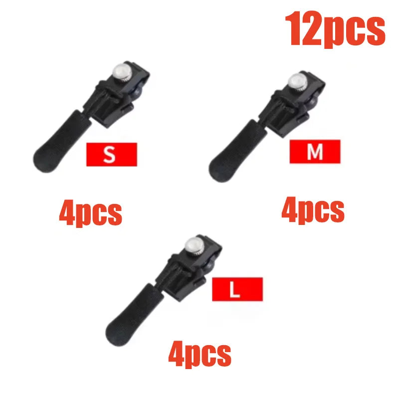 Universal Zipper Repair Kit – Replacement Slider Pulls 3–60 Pack Zipper Repair Kit SWANS Mixed Size-12pcs