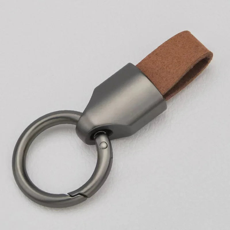 XMSJ Cowhide Leather Keychain Carabiner Belt Clip Key Ring Leather Keychain SWANS C