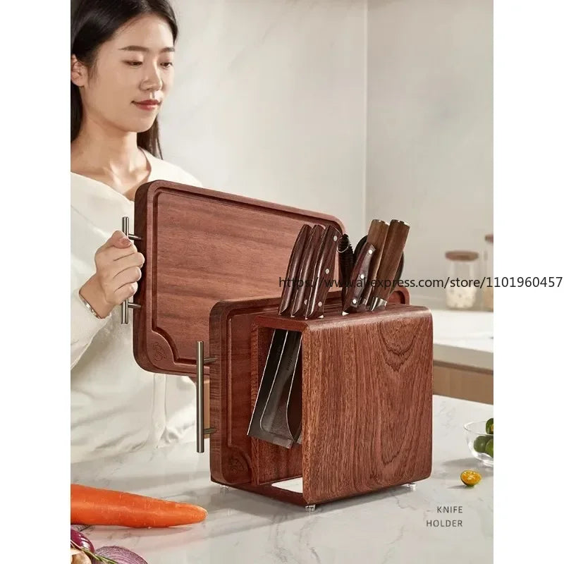 SWANS Solid Wood Knife Rack – Antibacterial Kitchen Knife Block Wooden Knife Block SWANS