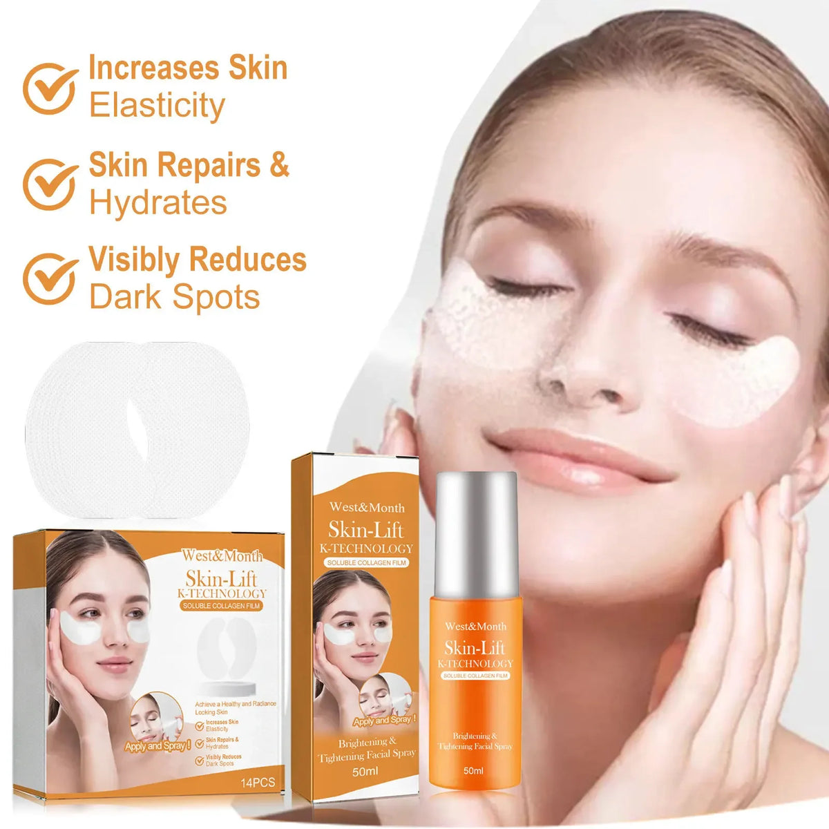 Water Soluble Collagen Eye Mask & Mist Kit | Anti-Wrinkle Collagen Eye Mask Kit SWANS