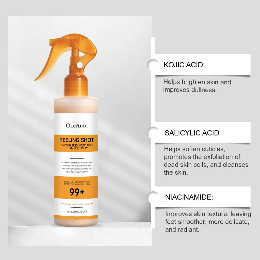 Kojic Acid Turmeric Spray Serum – Exfoliating & Firming Face Serum Spray SWANS