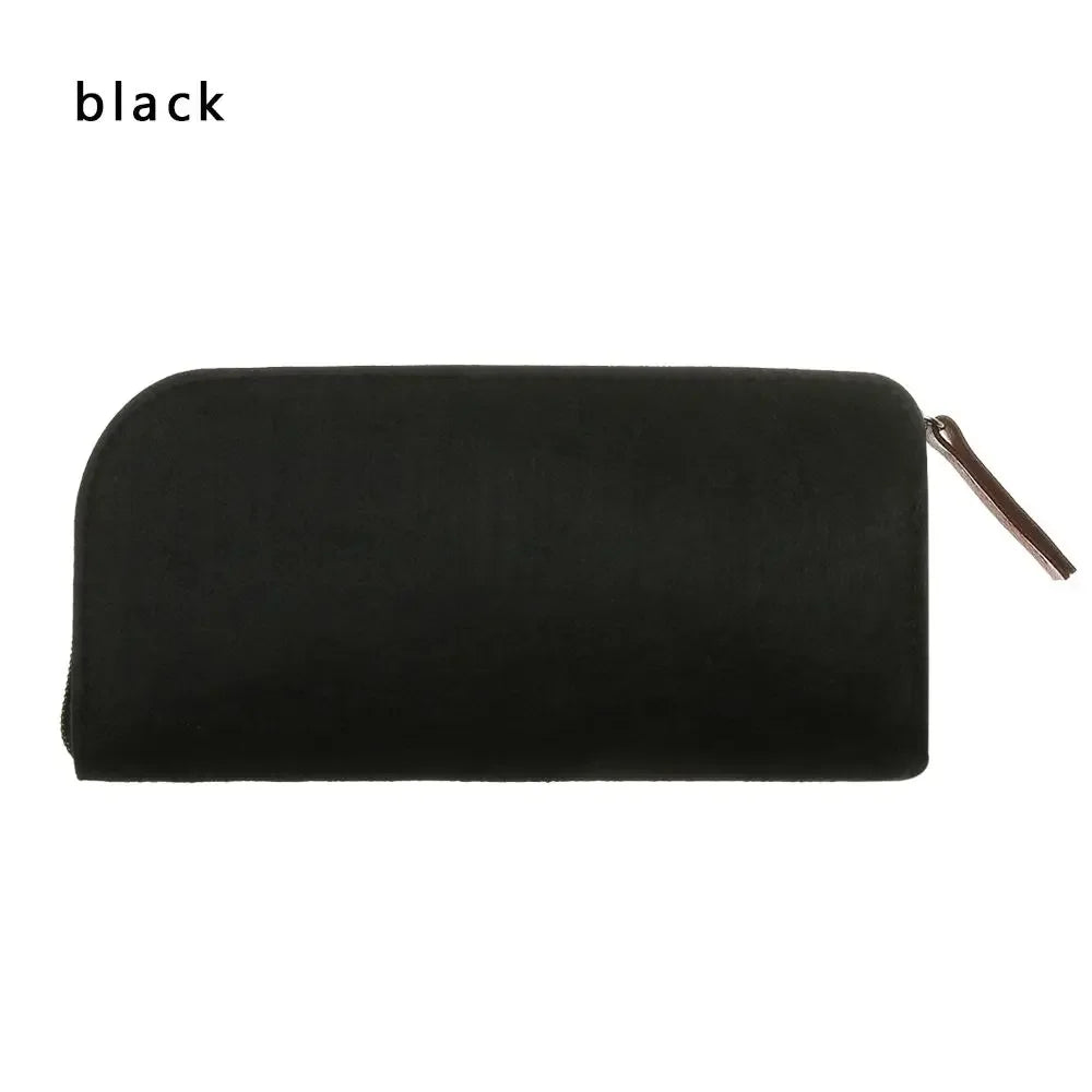 Wool Felt Zipper Glasses Case – Unisex Eyewear Pouch Glasses Case SWANS black