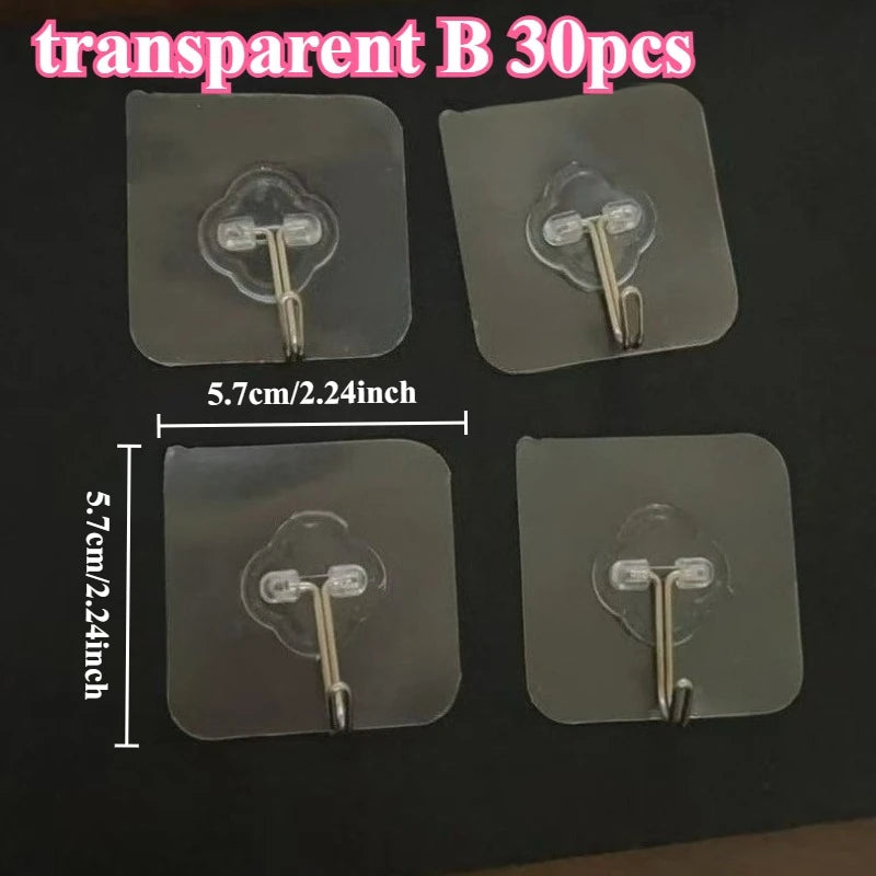 Transparent Self-Adhesive Wall Hooks – Heavy Duty, No Drill Adhesive Wall Hooks SWANS