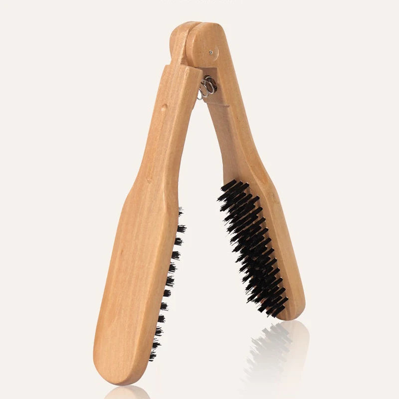 V-Shape Boar Bristle Paddle Brush – Anti-Static Hair Comb Boar Bristle Brush SWANS