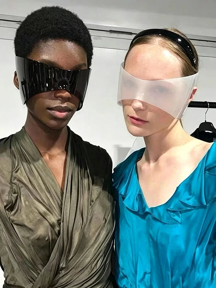 Y2K Oversized Rimless Cyberpunk Sunglasses – Unisex Goggle Cyberpunk Sunglasses SWANS