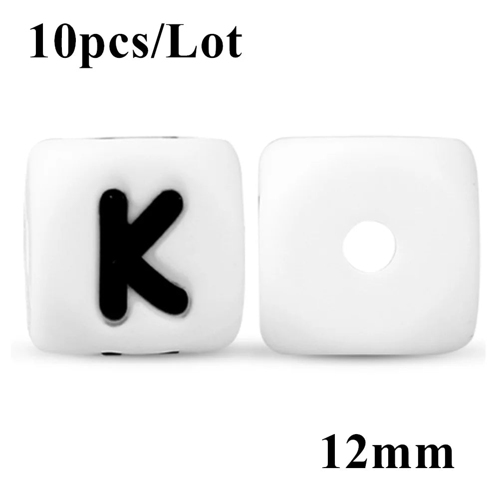 12mm Silicone Letter Beads – DIY Alphabet Jewelry Making Beads Alphabet Craft Beads SWANS K