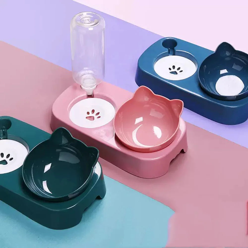 SWANS Double Pet Bowl – Auto Water Feeder for Cats & Dogs Double Pet Bowl SWANS