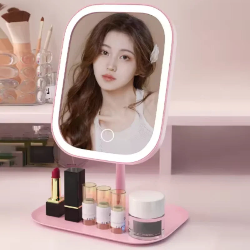 SWANS Large Square LED Makeup Mirror – 3-Color Lighting LED Makeup Mirror SWANS