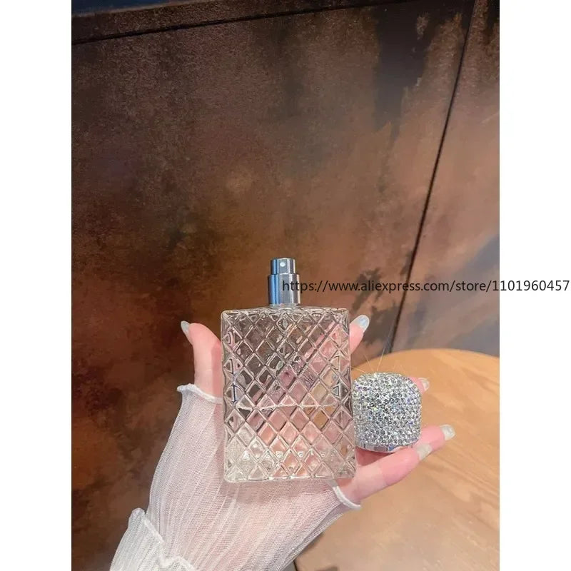 100ml Diamond Glass Perfume Spray Bottle – Refillable Atomizer Glass Spray Bottle SWANS