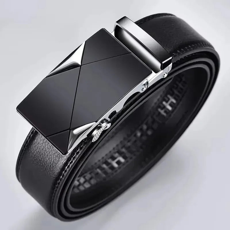 Men's PU Leather Belt – Metal Buckle for Jeans & Cargo Pants Men's Leather Belt SWANS