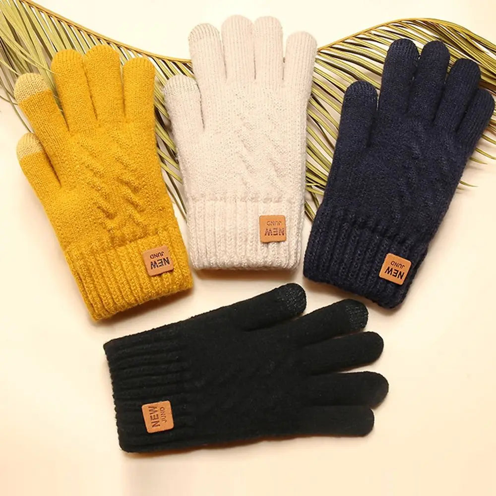 Thickened Knitted Winter Gloves – Windproof Double Layer Mittens Knitted Winter Gloves SWANS