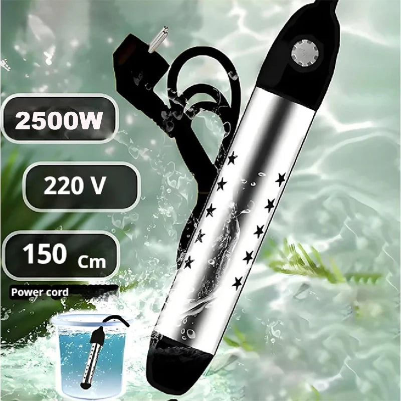 YTYIN 2500W Portable Immersion Water Heater 220V Pool & Bath Immersion Water Heater SWANS Black EU