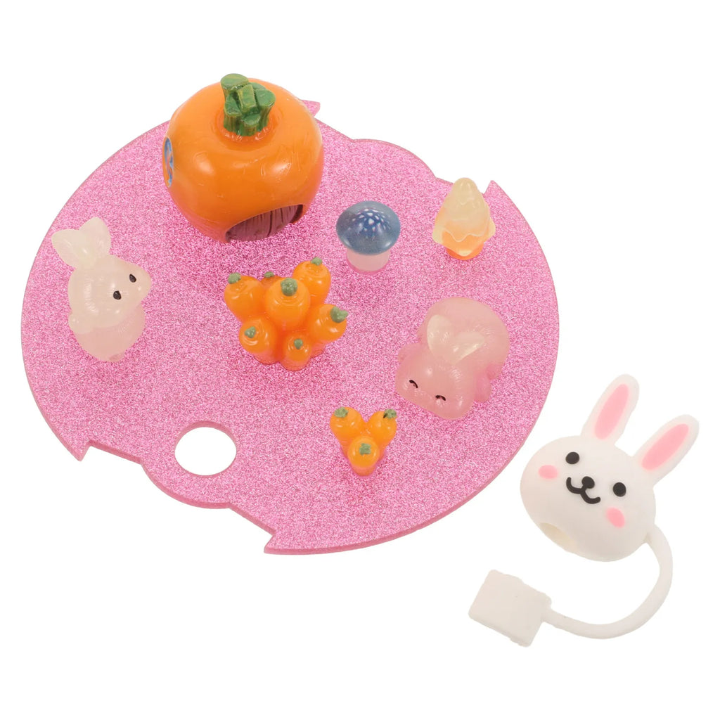 Kawaii Silicone Straw Tip Cover & Acrylic Topper – 40oz Tumbler Straw Topper Set SWANS