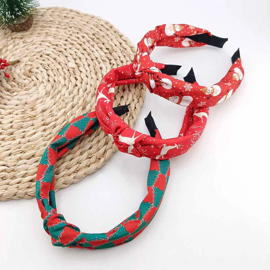 Christmas Wide-Edge Knotted Headband for Women | Festive Hair Headband SWANS
