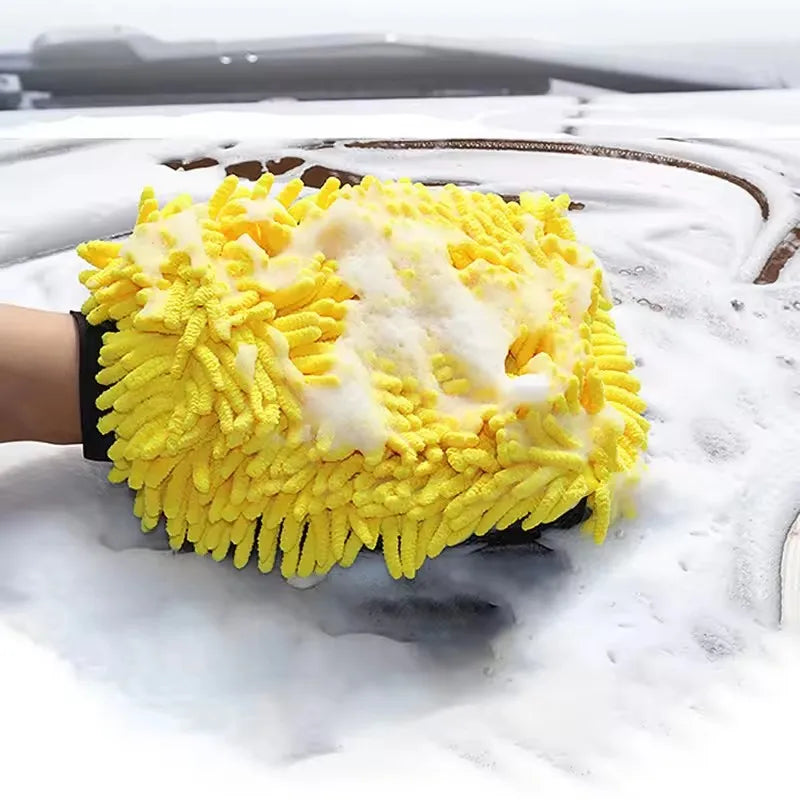 Microfiber Chenille Car Wash Mitt – Waterproof Detailing Glove Car Wash Mitt SWANS