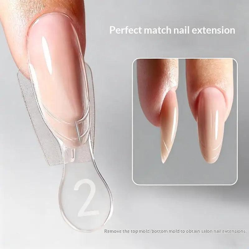 YOVIP 168-Pc Dual Nail Extension Forms – 14 Sizes Clear Molds Nail Extension Forms SWANS
