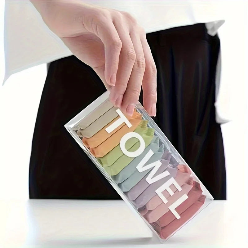 SWANS 14-Pack Compressed Travel Towels – Portable Cotton Washcloths Compressed Travel Towel SWANS