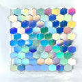 Glitter Sequin Backdrop Hexagon Panel – Silver & Gold 30x30cm Party Backdrop Panel SWANS Pearlescent Silver
