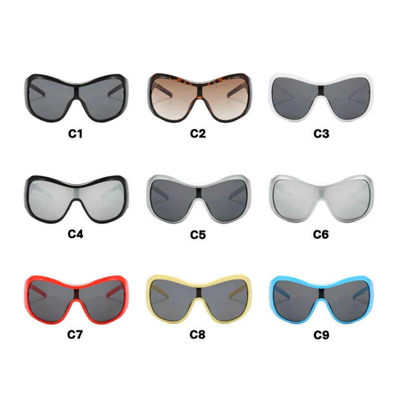 TOYEARN Y2K Big Frame Sunglasses UV400 Punk Vintage Style Fashion Sunglasses SWANS