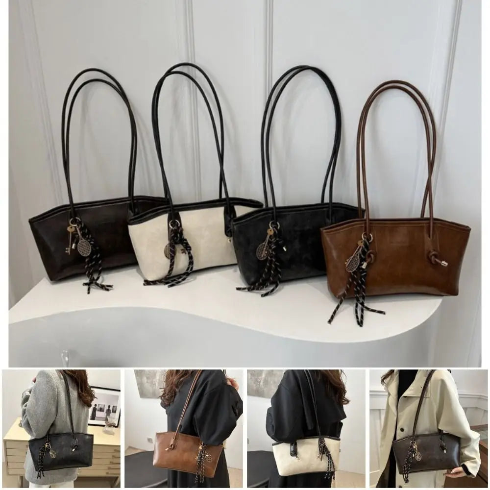Y2K Large Capacity PU Leather Shoulder Bag for Women Women's Shoulder Bag SWANS