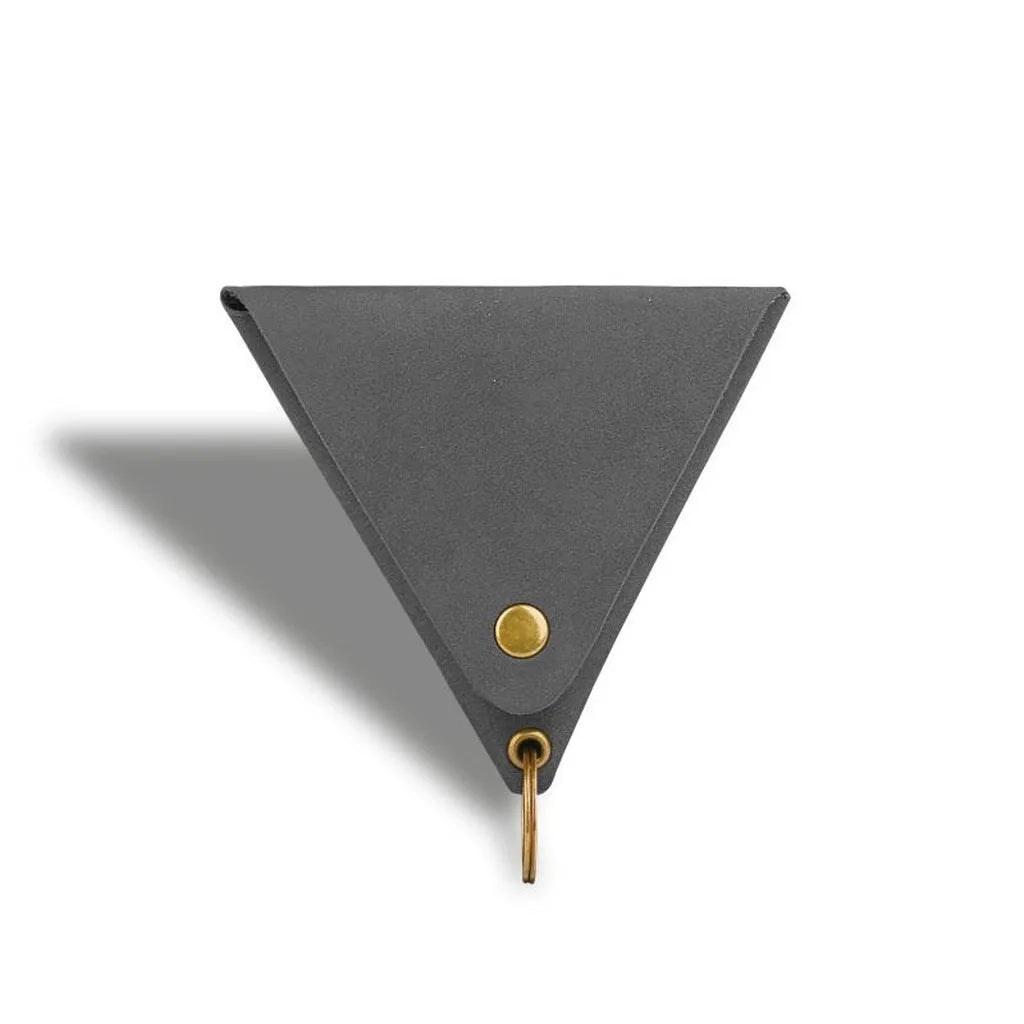 Triangle Mini Coin Purse PU Leather – Card & Key Pouch Mini Coin Purse SWANS Dark Grey