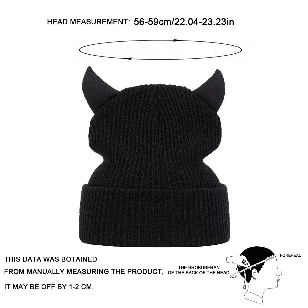 Unisex Bull Horn Beanie Hat – Hip Hop Knit Cap Women & Men Knit Beanie Hat SWANS