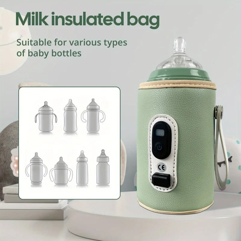 Portable USB Baby Bottle Warmer – 5-Temp Digital Display Baby Bottle Warmer SWANS