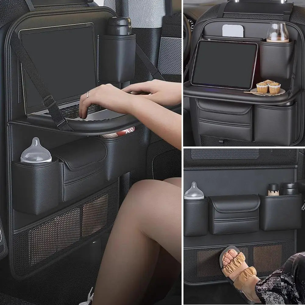 Car Seat Back Organizer with Foldable Table & Pockets Car Seat Organizer SWANS