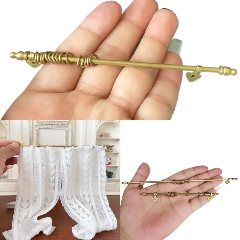 Miniature Dollhouse Curtain Rod 1:12 Scale Metal Accessory Dollhouse Accessory SWANS